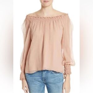 Elizabeth and James Women's Michela Silk Blouse Blush | Size XS | EUC |